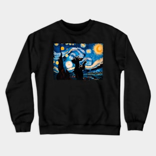 Wiener Winks Dachshund Dog Starry Night, Stylish Tee for Dog Lovers Crewneck Sweatshirt